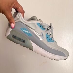 Nike Air Max 90 Light Gray and Sky Blue Sneakers